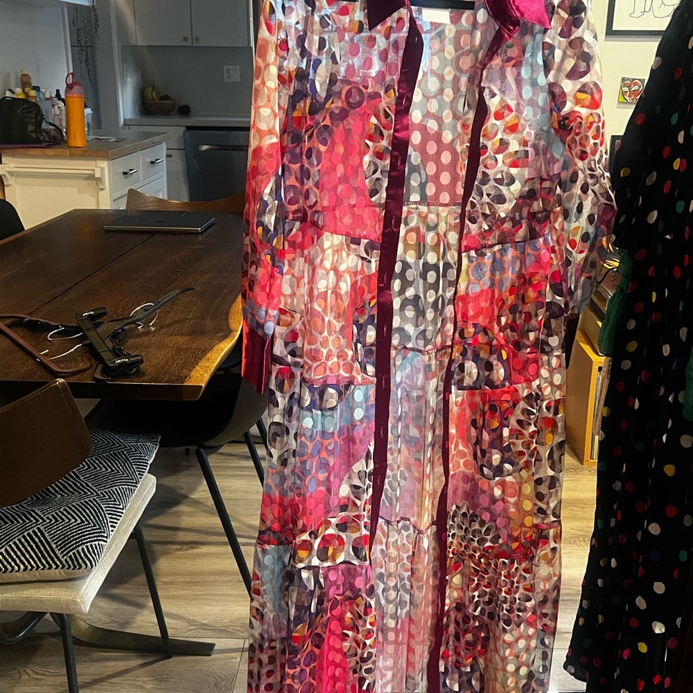 Bloomingdale's Pink and White Polka Dot Dress